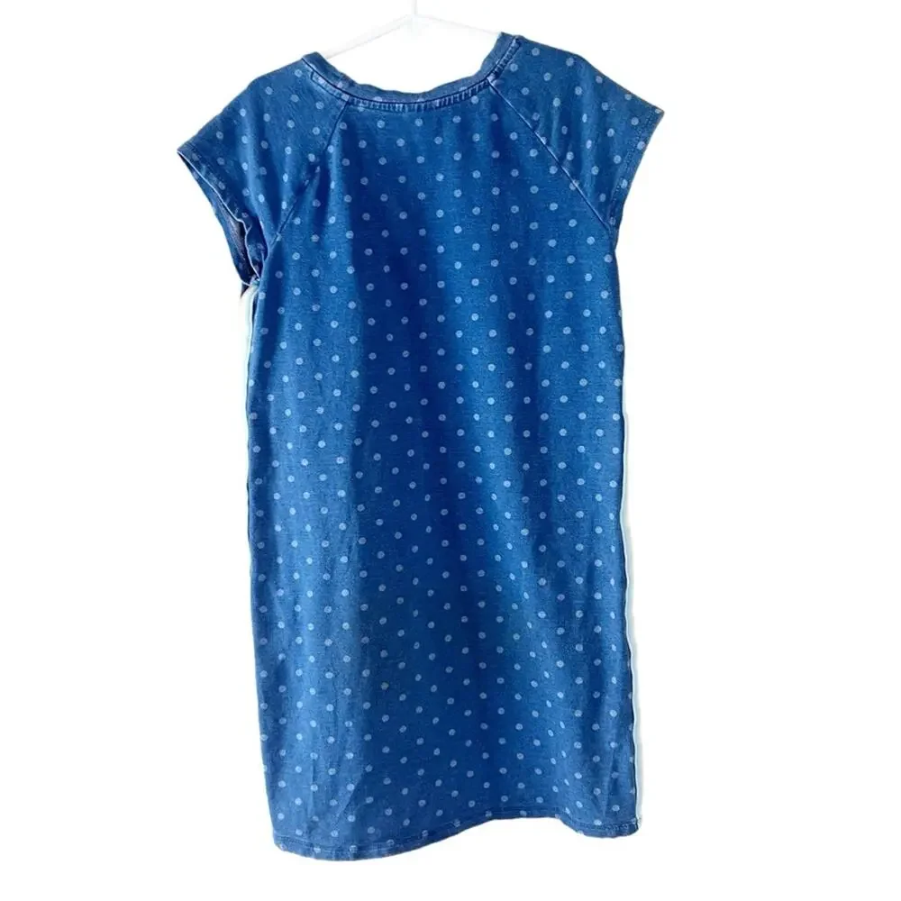 Gymboree Spring Vacation‎ Denim Heart Dots Dress Girls Sz 7/8